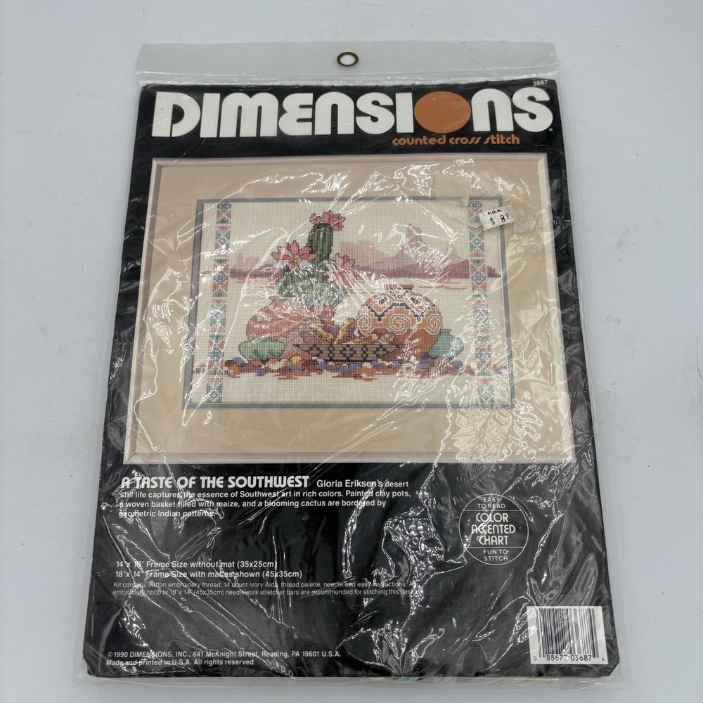 Dimensions Counted Cross Stitch Kit 3687 A Taste of the Southwest 1990 Sealed